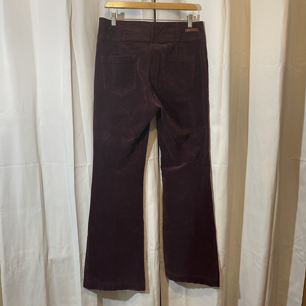 Anthropologie Pilcro Size 33 Corduroy Bootcut Trouser Pants Maroon Pockets - Picture 6 of 12